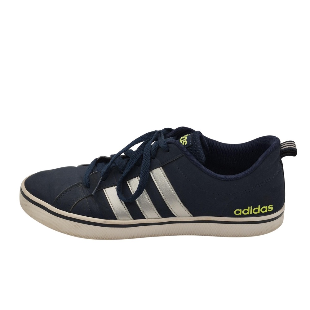 Adidas Neo Shoes Mens Size 9.5 Navy Blue Silver Stripes Casual Lace Up‎ F99616